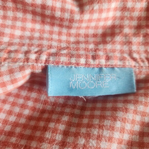 Vintage Jennifer Moore embroidered checkered gingham cropped button down shirt - Picture 9 of 9